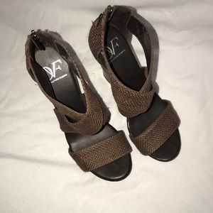 DVF Opal Burlap Wedge size 8 1/2